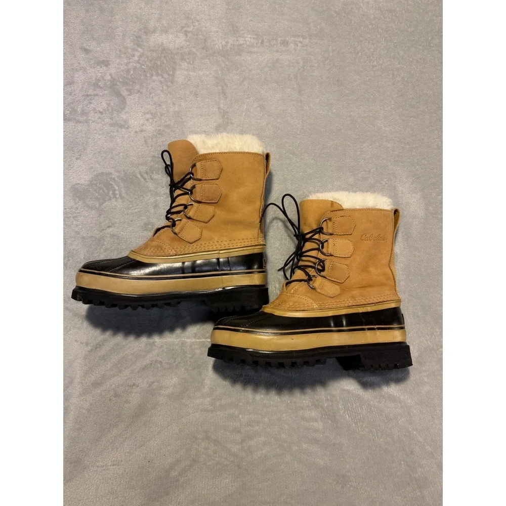 Cabelas Mens 6 Tan Suede Rubber Lace‎ Up Insulated Snow Duck Boots 0404 Thailand
